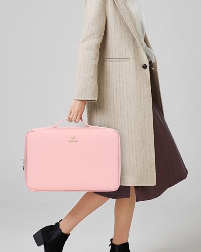 Large Makeup Case with LED Mirror (01-Pink / 3-Large)