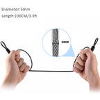 100CM 3.3ft 3mm Outdoor Travel Security Cable Lock (3.3FT-2 Pack)
