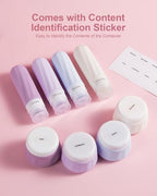 Travel Size Toiletries 8 Pack (3oz bottle 3oz jar / Lavender)