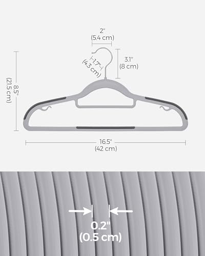 Pack of 60 Coat Hangers (60 Pack / Light + Dark Gray)