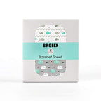 Stretch Fitted Bassinet Sheet Set BROLEX 2 Pack Cradle Sheets for Bassinet Pad (Elephant Whale / 32x16 Inch)