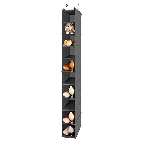 10 Shelf Hanging Shoe Shelf Organizer (Grey / 1-Pack)