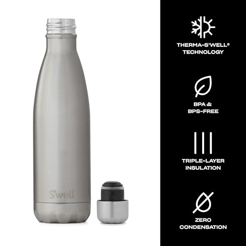 Stainless Steel Water Bottle (Silver Lining / 17 Ounces)