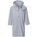 Mens Long Hooded Safety Rain Jacket Waterproof Emergency Raincoat Poncho (Medium / Grey)