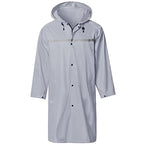 Mens Long Hooded Safety Rain Jacket Waterproof Emergency Raincoat Poncho (Medium / Grey)