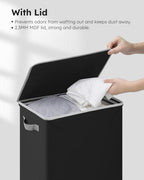 Slim Laundry Basket with Lid (Black / 70L)
