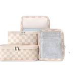 TSA Friendly Packing Cubes for Carry On (2. Neutral Checker / 4 Pack (Standard))