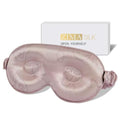 Adjustable 22 Momme 100% Pure Mulberry Silk Sleep Mask (Pink - Fruit Line Art / 1 Count (Pack of 1))