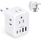 European Travel Plug Adapter (Type C - Most of Europe(Foldable))