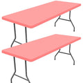 2 Pack Rectangle Spandex Fitted Table Cloth (Coral Red / 72" x 30" (Rectangular))