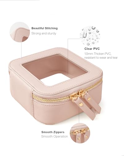 Small Clear Makeup Bag (Mini Beige)