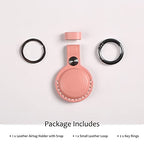 Genuine Leather Airtag Holder Suitable for Apple Airtag Keychain Leather ([1 Pack] Pink V1.0)