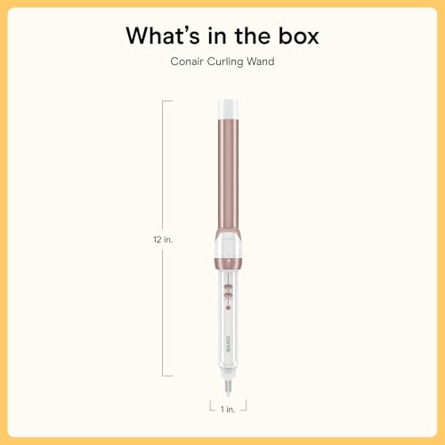 Curling Iron Double (White/Rose Gold / 1 Inch Wand (Pack of 1))