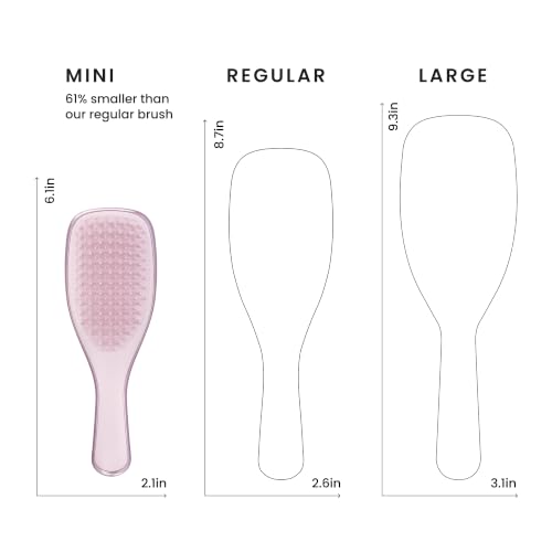 Chrome Detangler Mini Hair Brush (Satin Pink / Travel Size)