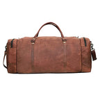 Leather Duffle Bag for Men Luggage Handmade Travel Bag Carry On Luggage Weekender Bags Overnight Gym Sports Cabin Holdall Bag For Airplanes Men And Women (30 inch)