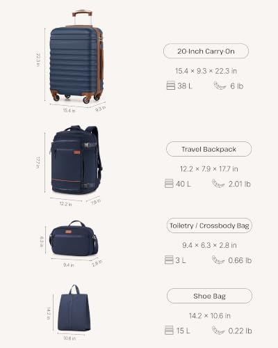 Luggage Set Hardside Suitcase (3 piece set (BP/TB/20) / Midnight Blue)