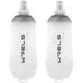 200ml/350ml/500ml Collapsible Soft Flask,BPA Free Folding Soft Water Bottle with Hanging Ring,Lightweight TPU Hydration Flask for Running Marathon Cycling Hiking (Grey-350ml*2)
