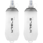 200ml/350ml/500ml Collapsible Soft Flask,BPA Free Folding Soft Water Bottle with Hanging Ring,Lightweight TPU Hydration Flask for Running Marathon Cycling Hiking (Grey-350ml*2)