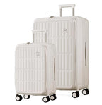 Expandable Top Open Luggage Sets 2 Piece with Spinner Wheel (Coconut White / 2-Piece Set (20-Inch/28-Inch))