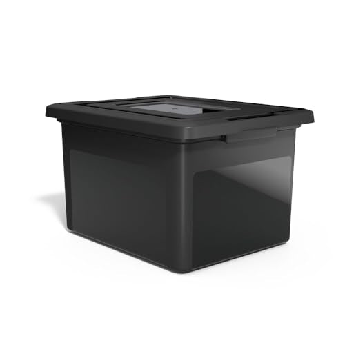 Plastic File Box with Snap Lid (Black)