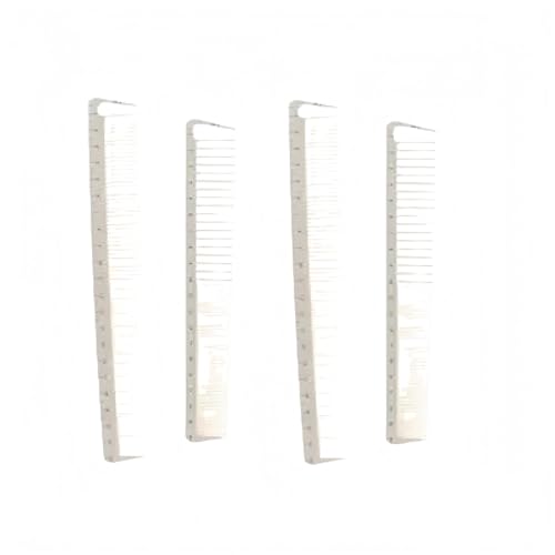 4Pcs White Professional Hair Cutting Combs Set