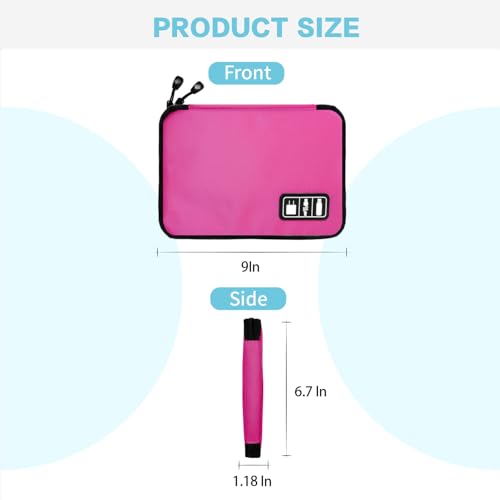 Portable Electronic Organizer Case (C-Rose Red-Green / Single Layer)