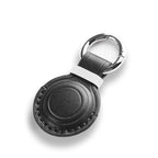 Genuine Leather Keychain Holder Compatible with AirTag (Black)