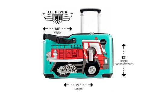 LIL FLYER GO Version 2 Ride On Suitcase for Kids (Firetruck V2)