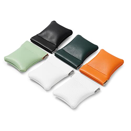 2 Pack Dark Green PU Leather Slim Ring Pouches Jewelry Bags Travel (Dark Green / 2.99" x 2.56")