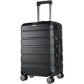 Hardside Expandable Carry On Luggage with Spinner Wheels & Built (Black)