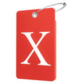 2 Pack Initial Luggage Tags for Suitcases Airplane Travel Essentials (Large X / Red)