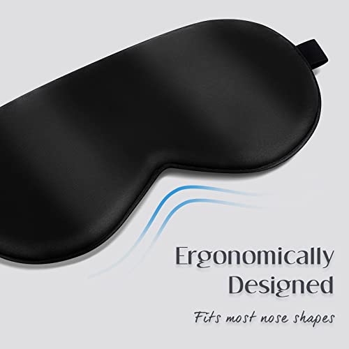 Mulberry Silk Sleep Eye Mask (Black / 1 Count (Pack of 1))