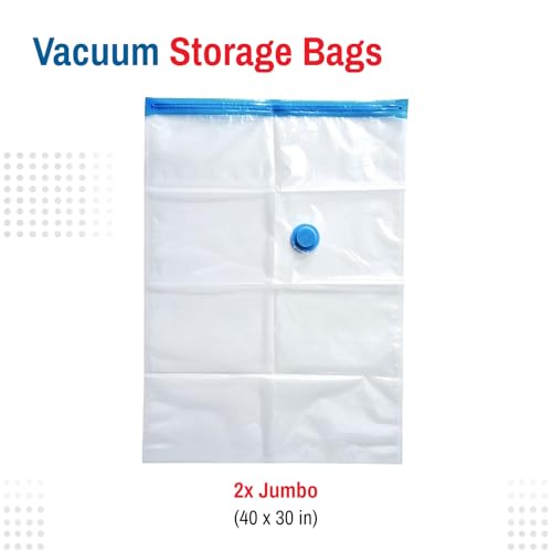 2 Pack Jumbo Vacuum Storage Bags for Blankets & Clothes (Jumbo 2-Pack)