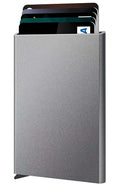 Slim Minimalist Wallet RFID Credit Card Holder for Men (small / Metallic Grey)