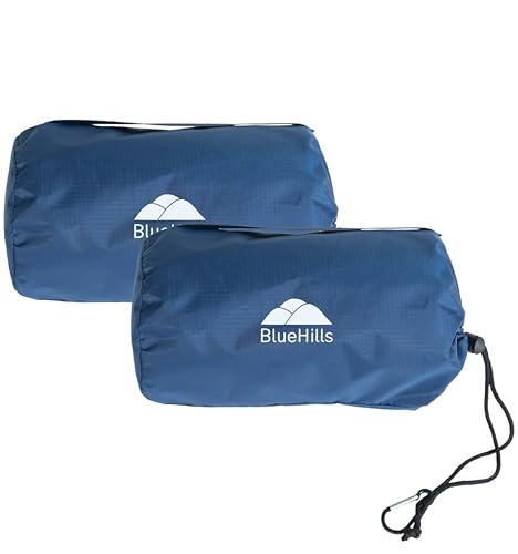 Ultra Compact 2 Pack Travel Blanket Pillow Airplane (C201-2pk-navy)