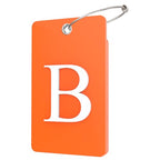 2 Pack Initial Luggage Tags for Suitcases Airplane Travel Essentials (Large B / Orange)
