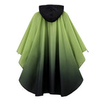 Rain Poncho Jacket Coat Hooded Zipper Style for Women (One Size / Gradient Green)
