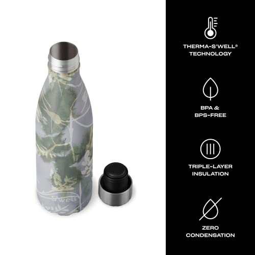 Stainless Steel Water Bottle 17 ounces Blue Foliage Triple Layered Vacuum Insulated Containers Keeps Drinks Cold for 36 Hours and Hot for 18 Perfect for On the Go (Blue Foliage / 16.9 Ounces / Water Bottle)