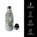 Stainless Steel Water Bottle 17 ounces Blue Foliage Triple Layered Vacuum Insulated Containers Keeps Drinks Cold for 36 Hours and Hot for 18 Perfect for On the Go (Blue Foliage / 16.9 Ounces / Water Bottle)