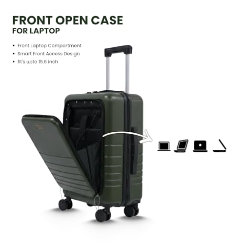 Hardside Carry On Luggage 22x14x9 Airline Approved (Olive Green)