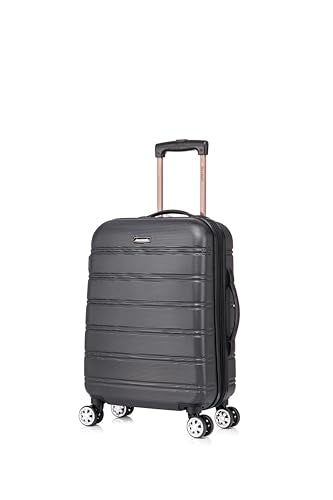 Melbourne Hardside 2 Piece Expandable Spinner Wheel Luggage Set (Black / 2 Piece (20"/14" Tote))