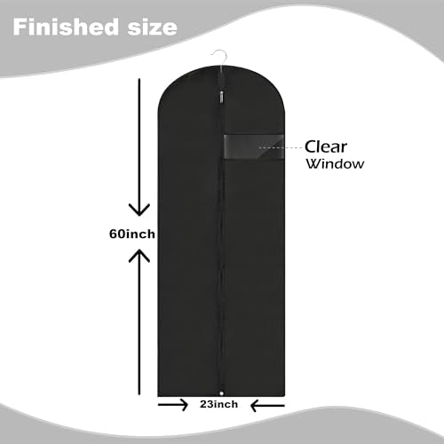 Dress Bags for Gowns Long (Black / 60''- 1 Pack)