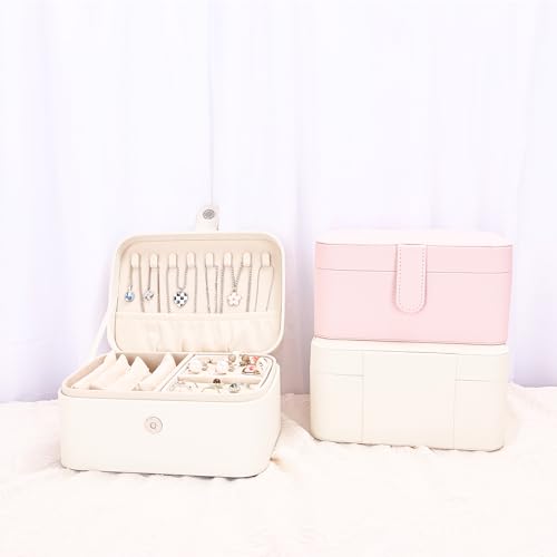 2 Layer Portable Jewelry Box (beige)