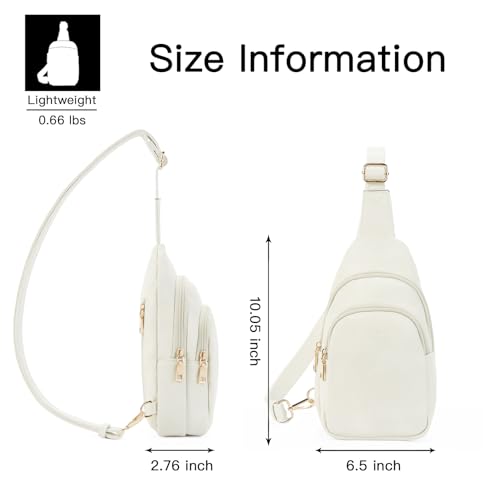 Sling Bag for Women Leather Fanny Pack Crossboday Bags Sling Backpack for Women Beige (3-beige)