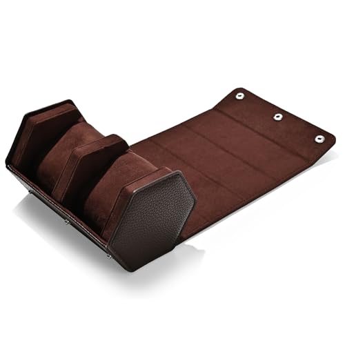 2 Slot Watch Box Brown Hexagonal (Brown / 2-Slot)