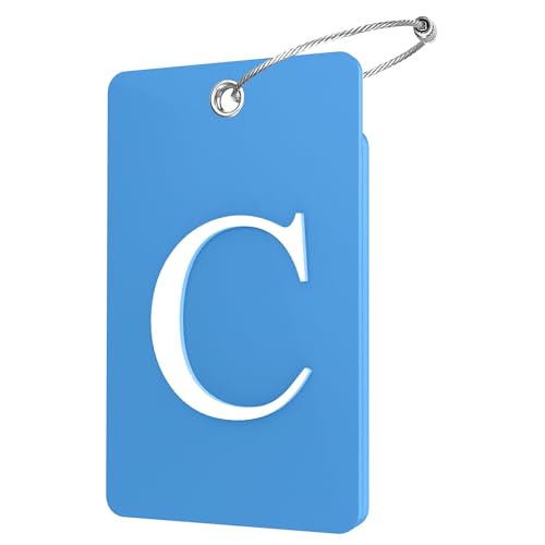 2 Pack Initial Luggage Tags for Suitcases Airplane Travel Essentials (Large C / Blue)