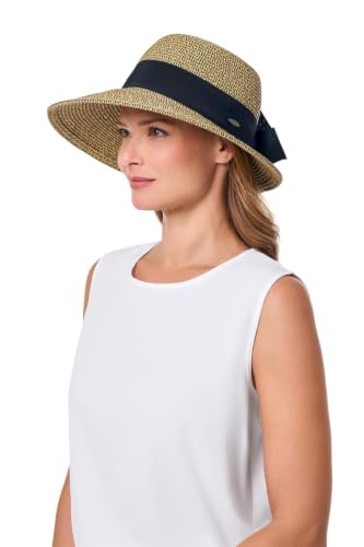 Women's Sun Hat with Ribbon (One Size / Coffee Multi)