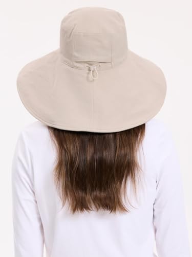 Women's Ultra Wide Cotton Linen Hat UPF 50+ (Large-X-Large / Light Natural)