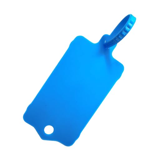 100pcs Reusable Blank Plastic Tags Ties Key Tags 1.45"*2.48" Serrated Tension Sealing Strap with Large Label Plastic Tie Mark Label Waterproof Hang Sign Write on Tag (Blue)