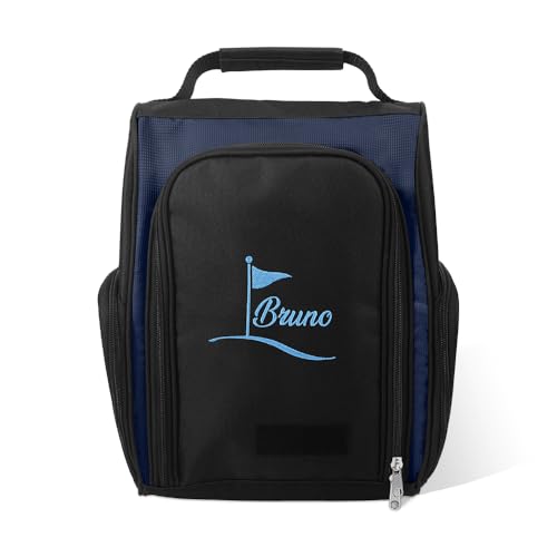 Embroidered Golf Shoe Bag Men Women Handle Strap Personalized Name Golf Shoes Carry Bag With Side Storage Pack Customized Birthday Gifts For Father Son Mother